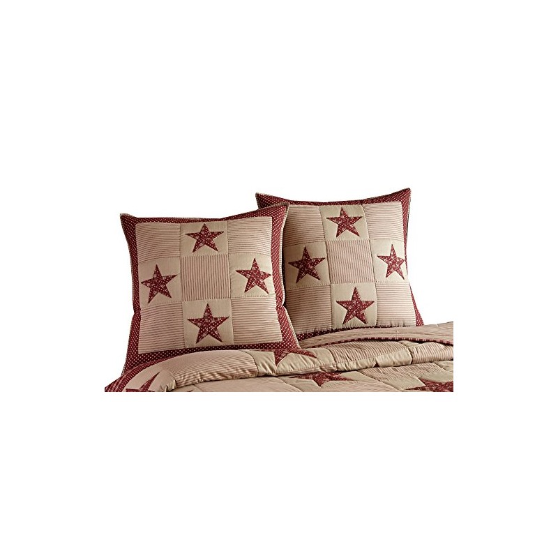 Park Designs Red Sturbridge Patch Euro Sham