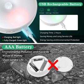 3 Colors Temperatures LED Closet Light Wireless Motion Sensor Puck Light Compatible with Charging Station, USB Rechargeable Battery Operated Puck Light with Remote (1 Pack)