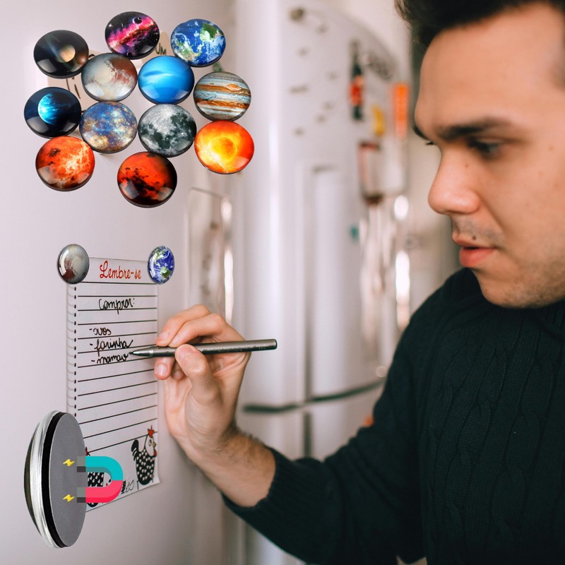 Fridge Magnets, Pack of 12 Glass Colourful Fridge Magnet, Magnets