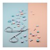 Silver Stainless Steel Eyebrow Scissors,Elbow Pliers Clip Scissors,Flat Tip Tweezers