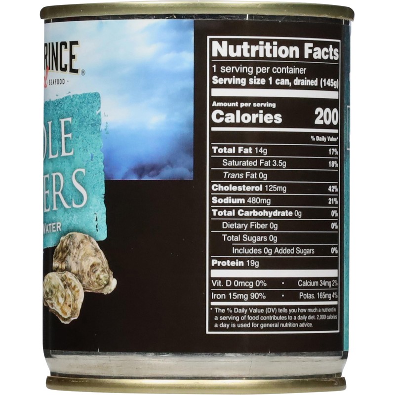 Crown Prince Natural Whole Boiled Oysters, 8-Ounce Cans (Pack of