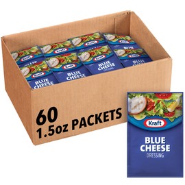 Kraft Blue Cheese Salad Dressing Single Serve Packet (1.5 oz Packets, Pack of 60)