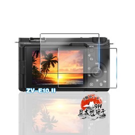 Sony ZV-E10 II Glass Film, 2 Sheets (Japan AGC Asahi Glass Material), ZV-E10 II Tempered Glass Film for Full Protection, ZV-E10M2 Protective Film Shockproof, 9H Hardness, ZV-E10 II LCD Glass Film,