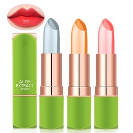 Aloe Vera Lipstick, Lip Moisturiser, Long-Lasting Nutritious Lip Balm, Magic Temperature Colour Changing Lip Gloss (2,3,5)