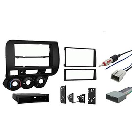 Harmony Audio Compatible with Honda Fit 2007 2008 Single or Double DIN Stereo Harness Radio Install Dash Kit
