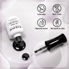 RARJSM Jelly Black Nude Gel Nail Polish Sheer Black Clear Glass Gel Polish Neutral Transparent Crystal Colors Nail Gel Polish 15ml Single Bottle Soak off UV LED Cured for Home Salon DIY Manicure