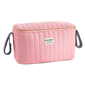 SONARIN Multifunctional Waterproof Pram Bag Organiser, Portable Lightweight Buggy Organiser Bag, Universal Pram Organiser, Storage Bag, Mum Bag (Pink)