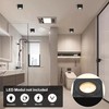 KYOTECH LED Surface-Mounted Spotlight Flat IP44 Black Surface-Mounted Ceiling Light