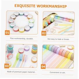 TEHAUX Set de 12 Rollos de Cinta Washi de 15 MM X 2 M para Manualidades y Decoración de Diarios