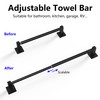 MIROAMZ Towel Bar, Adjustable 12.7inch to 23.2inch Wall Mounted Towel