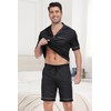 Sopesil Pyjamas for Men Cotton Shorts Sets Button Down Men's