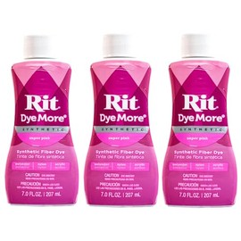 Rit DyeMore 7 Oz. Synthetic Liquid Fiber Dye for Clothing, Décor, and Crafts – Super Pink (3 Pack)