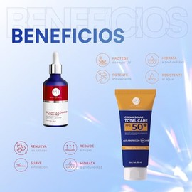 MIST JEWEL Kit Facial Protector Solar FPS50 + Sérum Ácido Glicólico con Tea Tree | Exfoliación Suave, Antimanchas y Control de Grasa | Rutina Antiacné