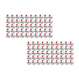100 Made in Canada Red Maple Leaf 1.65cm (.65") Decals Proudly Buy Canadian Travel Store Shelves Display Business Retailer Price Tag Add On Vinyl Stickers (100 Decal Set)
