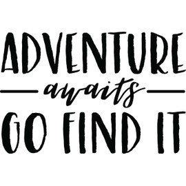 Adventure Awaits GO FIND IT The Best Decorating Ideas Birthday Gift Girls Room Unicorn Pony Princess Crown Sparkle Lama Magical 13x24 Inches Popular Holiday Present Girls Name Large Size Decals Stickers Thank You