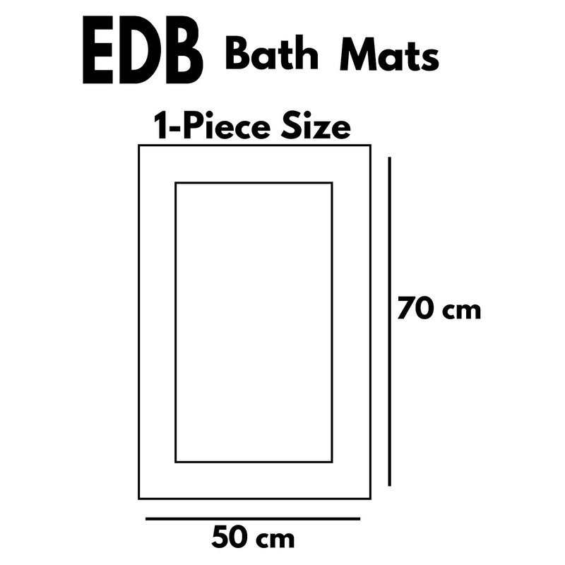 EDB Pack of 2 Terry Toweling Bath Mats Set 100%