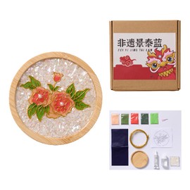 Filigree Enamel Arts and Crafts Kit, Enamel Starter Materials, DIY Glitter Coasters for Adults (Flower)