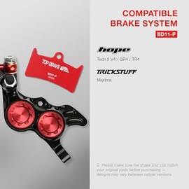 Parte Superior Brake - Pastillas de Freno de Bicicleta para Hope Tech 3 V4 | MTB/eMTB/Downhill/Trail/All Mountain/Enduro Race/Ciclismo