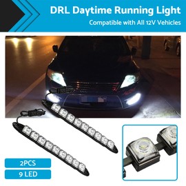 MAX COOL 2PCS 9LED DRL Fog Driving Daylight Daytime Running Lights Car Auto Head Lamp