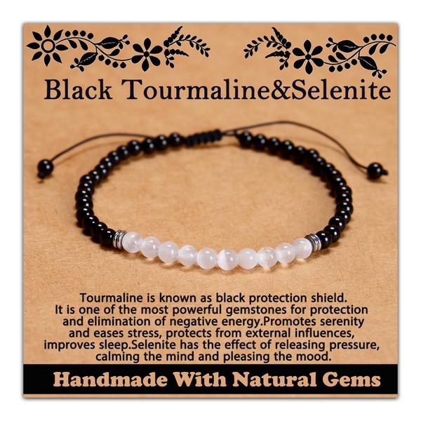 CHCCOYE 4mm Handmade Adjustable Natural Gemstone Crystal Bracelet Healing Power