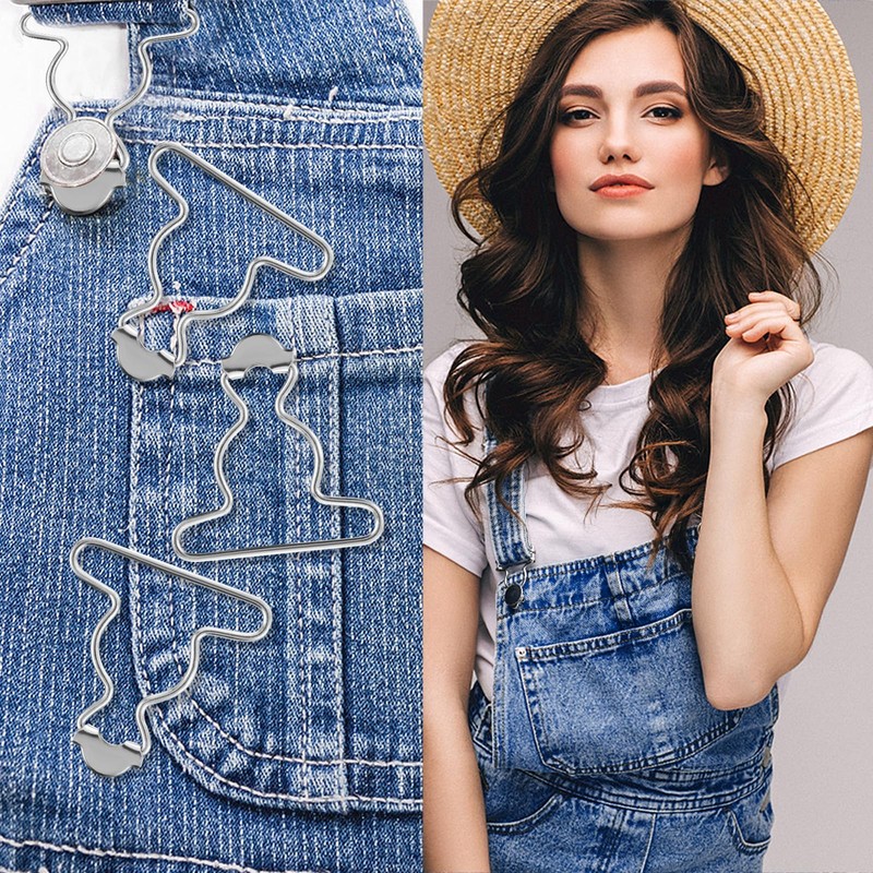 Lusofie 12Pcs Suspender Clips Dungaree Overall Buckles Metal Overall Clasp