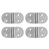 4PCS Door Hinge Silver 4 Holes 316 Stainless Steel Oval
