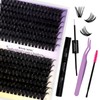 Eyelash Extensions Set, 60D + 80D Cluster Lashes Kit, C