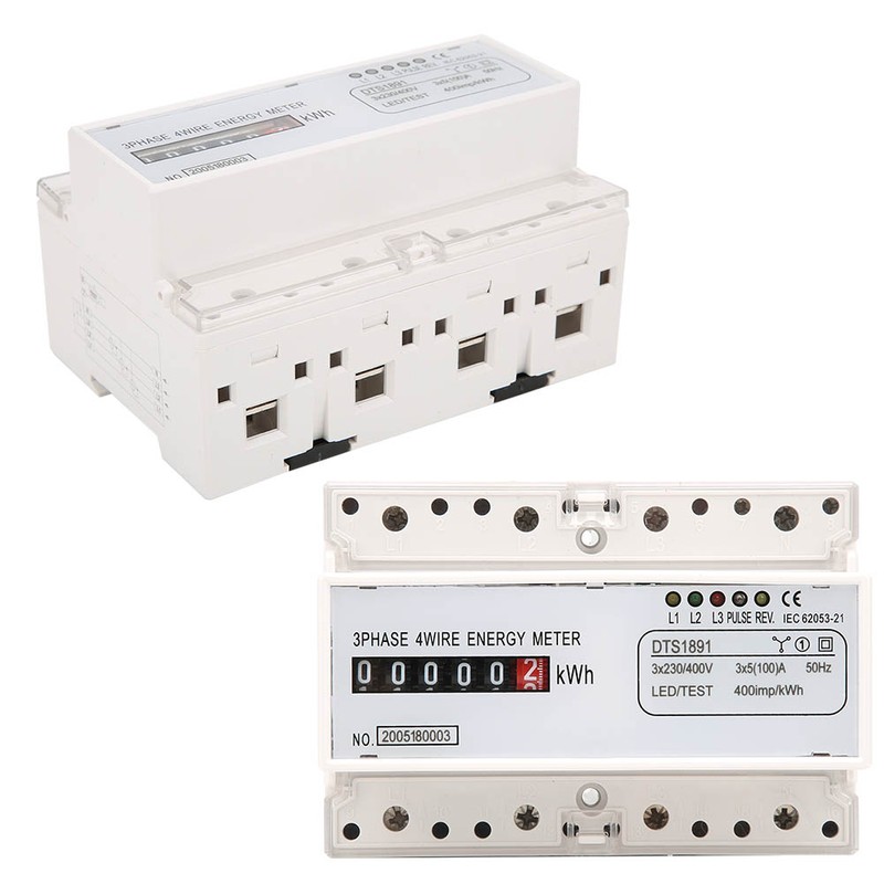 DTS1891 3 Phase 4 Wire 7P DINRail Electric Meter Energy
