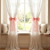 2 Pack Bow Curtains, French Silk Holdbacks Curtain Tiebacks