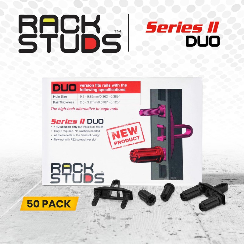 Rackstuds DUO 1RU Rack Mount Solution Series II – No