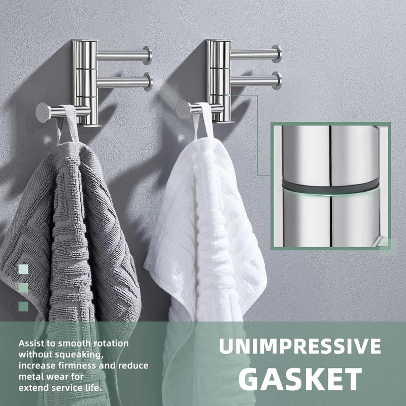 Suyar Towel Hooks for Bathroom, SUS 304 Stainless Steel Robe