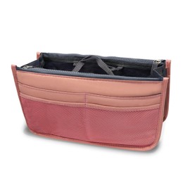 AfitLulu Bag Organiser, Toiletry Bag, Waterproof Organiser Bag, Cosmetic Bag with Multiple Pockets, Handbag Organiser, Cosmetic Case, Toiletry Bag for Handbag, Shopping Bag (Pink)