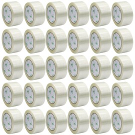 BOMEI PACK Fiber Reinforced Packing Tape, 30Rolls Mono Filament Tape 2 inch x 35yds x 5.5Mil, for Packing and Strapping