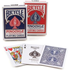 Bicycle® Pinochle (48) Standard Playing Cards, 6-Decks (3-Red, 3-Blue), *NEW*