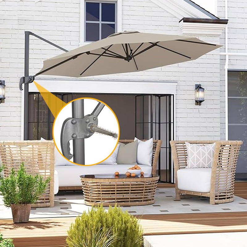 Ompinda Patio Umbrella Handle, Outdoor Universal Parasol Crank Handle Replacement