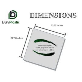 BuyPlastic Black ABS (Haircell Texture) Plastic Sheet 1/4" Thick, Size 24" x 24" Actual Dimensions - 23.75 in x 23.75 in (Due to Cutting kerf Width)