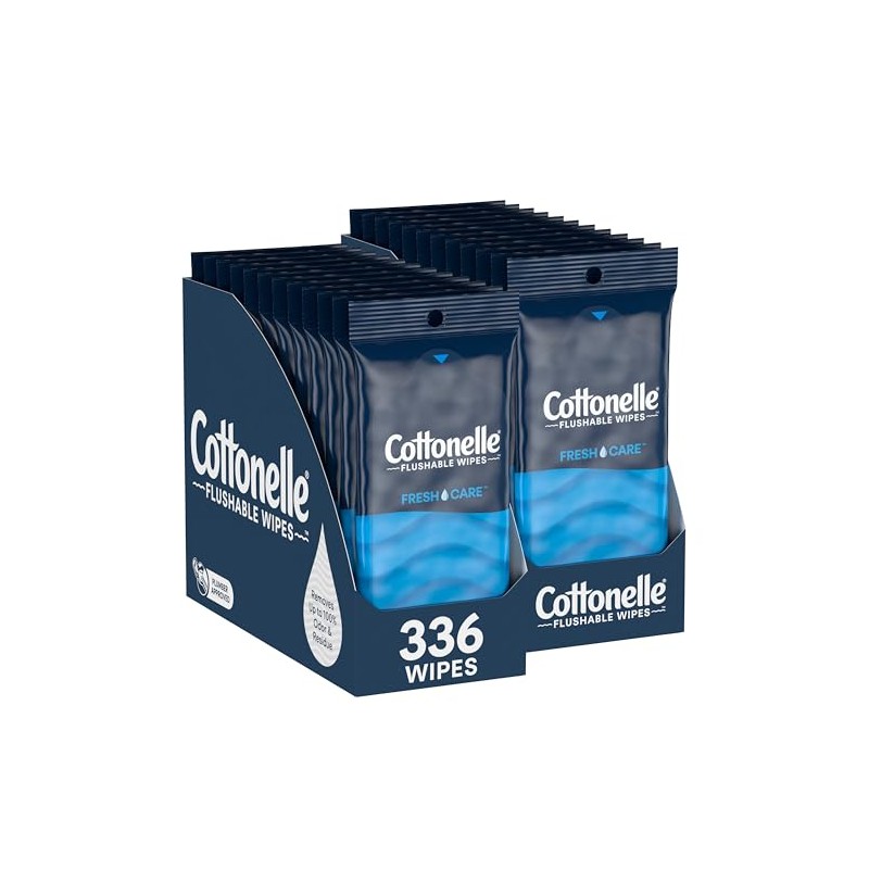 Cottonelle Toallitas limpiables, 24 paquetes de viaje On-The-Go (2 bandejas