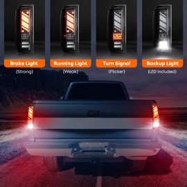 LED Tail Lights for Ford F150 2009 2010 2011 2012 2013 2014 (Fleetside Bed Model), Taillights Assembly Replacement Left + Right Pair, Smoke Lens, 2 Pcs