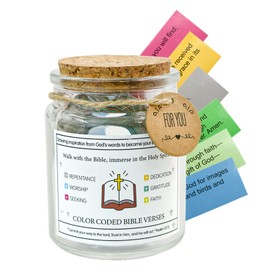 VANRA Bible Verse Jar with 96 Color Coded Scriptures Inspirational Christian Gifts for Women Prayer Hope Jar Read Me When, Bible Study Supplies, Christmas Easter Gifts for Adults Teens