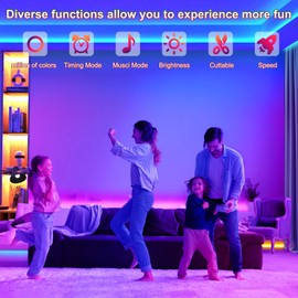 bonna LED Strip 5 Meter LED Strip with Remote Control and Application Adjustable Colour Changing LED Fairy Strips, Suitable for Room Party Decoration