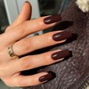 Brown Press On Nails Medium Long Square, Xcreando Medium Coffin