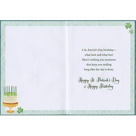 Designer Greetings Designer Greetings Birthday Cake and Rainbow St. Patrick's Day Birthday Card
