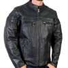 Hot Leathers Men's Heavyweight Jacket with Double Piping (Black, X-Large)