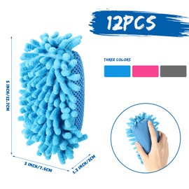 12 Pieces Microfiber Shag Whiteboard Eraser Washable Dustless Board Eraser Dry Chalk Erase Board Eraser for Chalk, Markers, Home, Classroom and Office