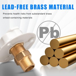 XinYunfan RV City Water Inlet with Check Valve - 3/4'' NH Female to 1/2" NPT Male, RV City Water Inlet for Camper, Trailer and Marine (White)