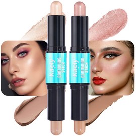 evpct 2in1 Face Shaping & Contouring Stick Cream Contour Concealer Bronzer Stick Makeup Kit for Beginner Face Highlighter Makeup Stick contorno maquillaje de maquillaje, NEW Fair + NEW Light Medium