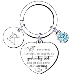 GUOYU Women's Letter Keyring Inspirational Initials Lanyard The Birthday Gift for Women Best Friends Daughters Mother Colleagues Sister, K