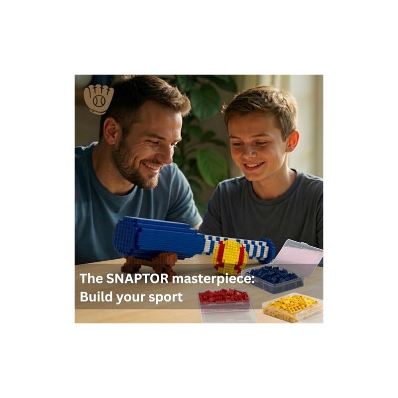 Baseball - Softball 3D Building Block Set - Bat and