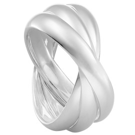 Vinani Women's Ring 3 Wrap Ring Solid Shiny 3 Rings Movable 925 Sterling Silver Triple Ring 2R3A, Sterling Silver, No Gemstone