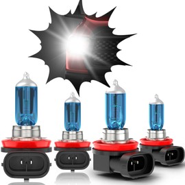 XICNMOYGS Fit for 2018 2019 2020 Ford Fusion H9 High Beam & H11 Low Beam Halogen Headlight Bulbs, 12V 55W, Super Bright, Ultra - High Performance Halogen Head Light Bulbs Combo Kit, Pack of 4